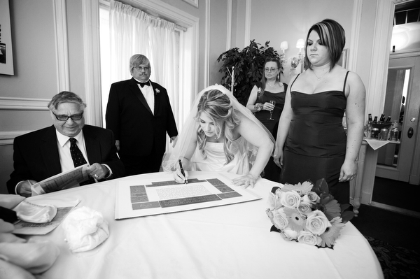 Ketubah Signing Bride